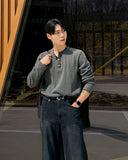 Chrome Henley Neck Long Sleeve