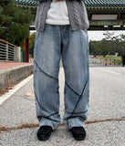 Unbalanced Balloon Denim Pants