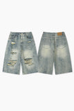 Distressed Bermuda Denim Pants
