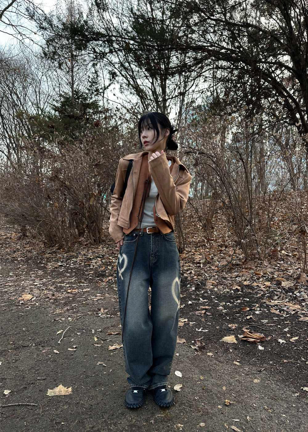 【WOOHWA】SWAY HEART DENIM PT WOOHWA (ウーファ) - スウェイハートデニムパンツ / SWAY HEART