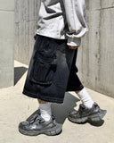 Cut Washed Cargo Bermuda Denim
