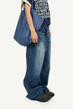 Brushed Slub Wide Denim Pants
