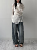 Stone cat brush wide denim pants