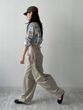 Check Seersucker Crop Shirt