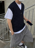 Checker Pattern Knit Vest
