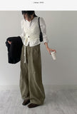Curved Balloon Wide Denim Pants