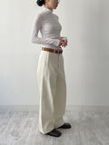 Half Moon Ribbed Half-Pola T-Shirt