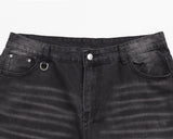 Leewoo denim bermuda pants