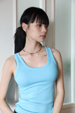 Line ribbed sleeveless