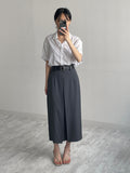 [Summer ver.] Pencil pleated long skirt