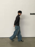 Arne Button Fly Curved Denim Pants