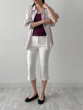 Lace Ribbed Square Sleeveless