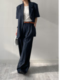 Ribbed Cap Sleeve Knit T-Shirt