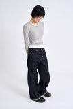 Modal two-tone layered long sleeves