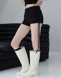 shirring tight short pants