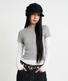 Cedar ribbed layered tee
