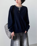 Pin Layered Round Knit