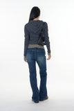 Bagel wool sheer long sleeve