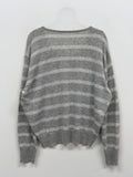 Lina Striped V-Neck Knit T-Shirt