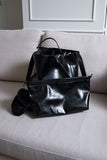 glossy bucket bag