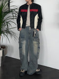Multi Pocket Washed Denim