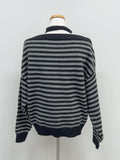 [Tie Set] Striped Boat Neck Knit