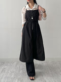 Dot Deep Slit Layered Bustier Long One Piece
