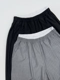 Color Matching Banding Stripe Wide Slacks