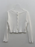 Pleated Crop Cardigan T-shirt