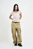 Flower Sheer Button T-shirt