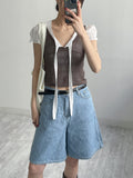 616 Wide Denim Half Pants