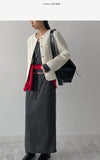 Musk No-Collared Tweed Jacket