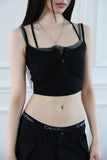 Glam Button Crop Top