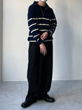 Stripe Half Zip-Up Knit