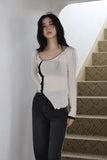 Tone-on tassel black denim