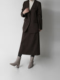 [Premium] London Wool Two-Button Jacket & Skirt Setup