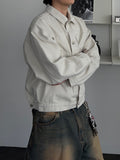Cotton pocket trucker jacket