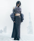 Double Waist Strap Long Skirt