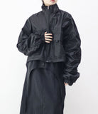 Oban Shirring Pocket String Overfit Windbreaker