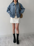 [Belt SET] Cotton A-line Mini Skirt