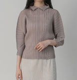 [Premium] Pleated Polum High Neck T-Shirt