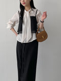 Pastel Tie See-Through Blouse