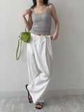 Unbalance Nylon Strap Wide Pants
