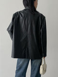 Flat Single Overfit Leather Jacket