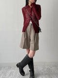 Cuffs See-through Knit Long Cardigan