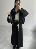Cotton high neck over fit bomber jacket