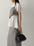 [SS] Bocashi Button Long Skirt