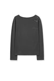 BOAT NECK GRAPHIC LONG SLEEVE T-SHIRT
