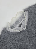 Frilled See-Through Layered Knit