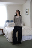 Leaf Collar Knit Cardigan